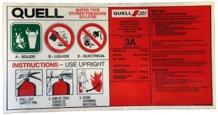 Label Air Water Q Genuine 3A 290mm W x 150mm H