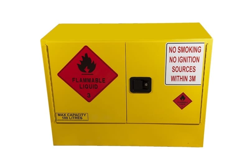 Flammable Liquid Storage Cabinet 100 Litre 2 Door 800mmH x 1100mmW x 500mmW