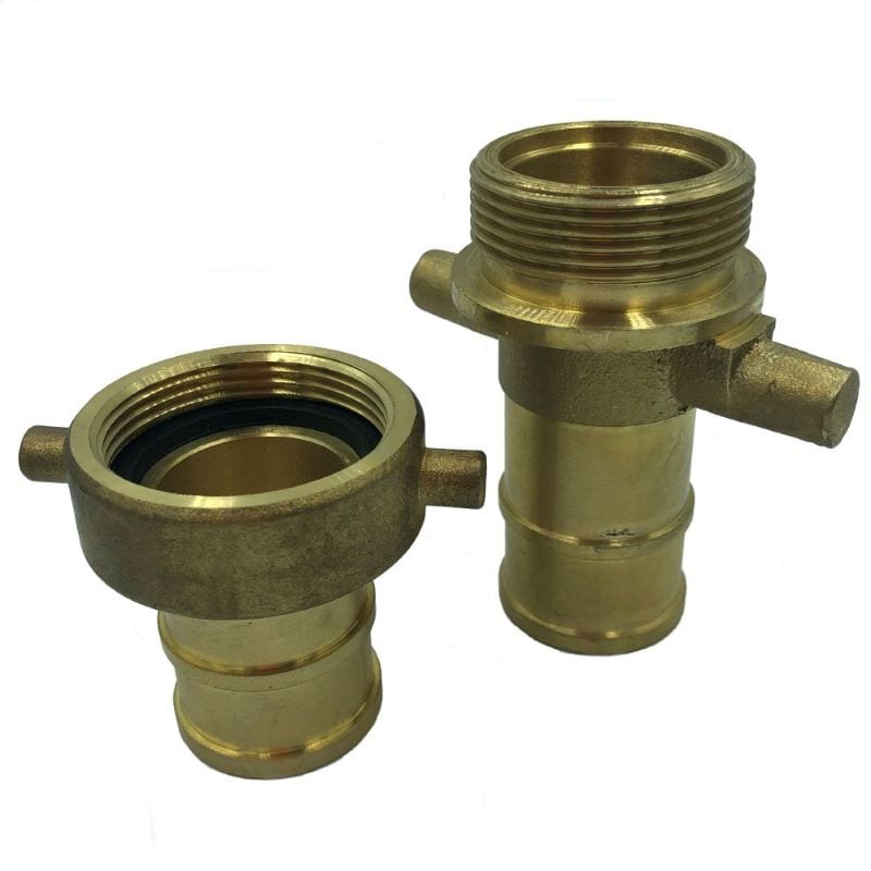 38mm BSP fire hose brass coupling set