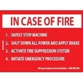 Stat-X Label 'AS5062 Fire- Safely Stop Machine'