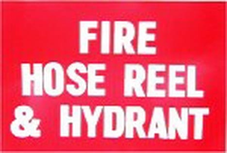 Sign Self Adhesive Fire Hose Reel & Hydrant 435mm W x 300mm H