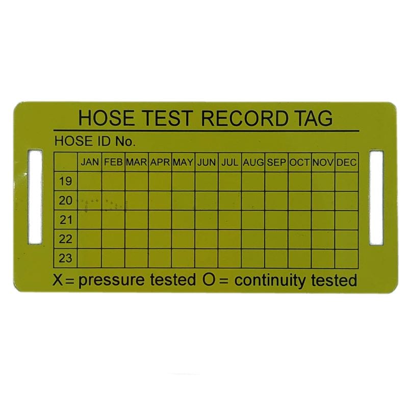 fire hose test tag