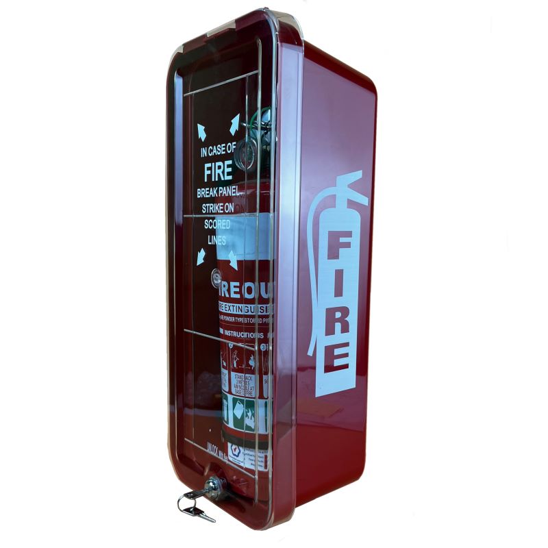 2.5kg plastic fire extinguisher cabinet with clear front